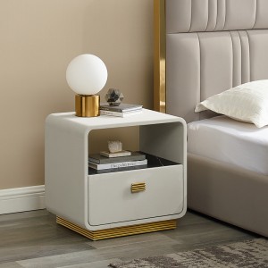 Fransknatbord Hotel Night Stand Luxury Modern Style Bedside Table Leather